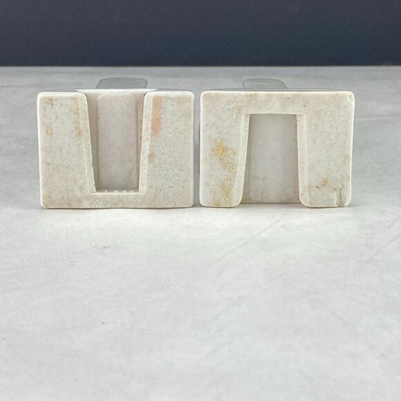 Vintage White Porcelain Towel Rack Mounts For Square Dowel - Picture 6 of 11